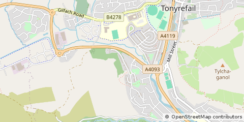Map of Gelliseren Tonyrefail, RCT