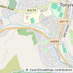 Map of Gelliseren Tonyrefail, RCT