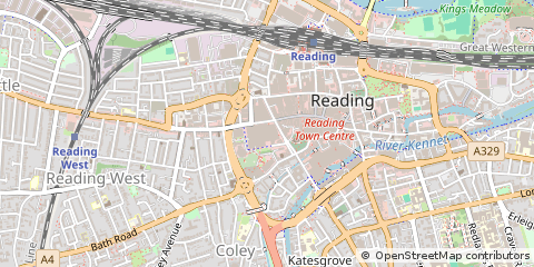 Map of Reading, Berkshire