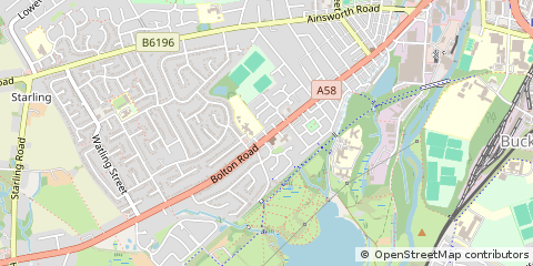 Map of Bury, Lancashire