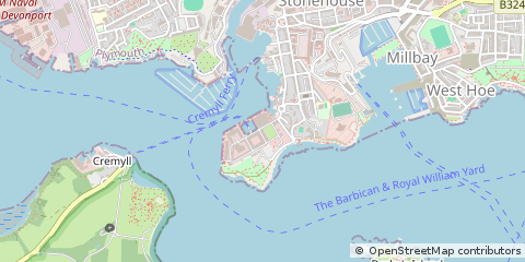 Map of Plymouth, Devon