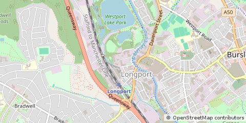 Map of Longport, Stoke on Trent, Staffs
