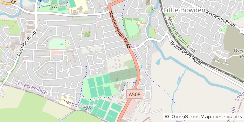 Map of Market Harborough, Leicestershire