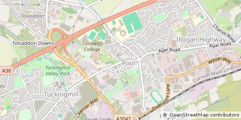 Map of Redruth, Cornwall
